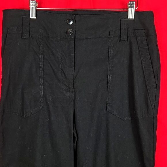 ANTHROPOLOGIE The Naomi Linen Wide-Leg Flare Pants by Maeve Black Womens Size 12 - Picture 3 of 8